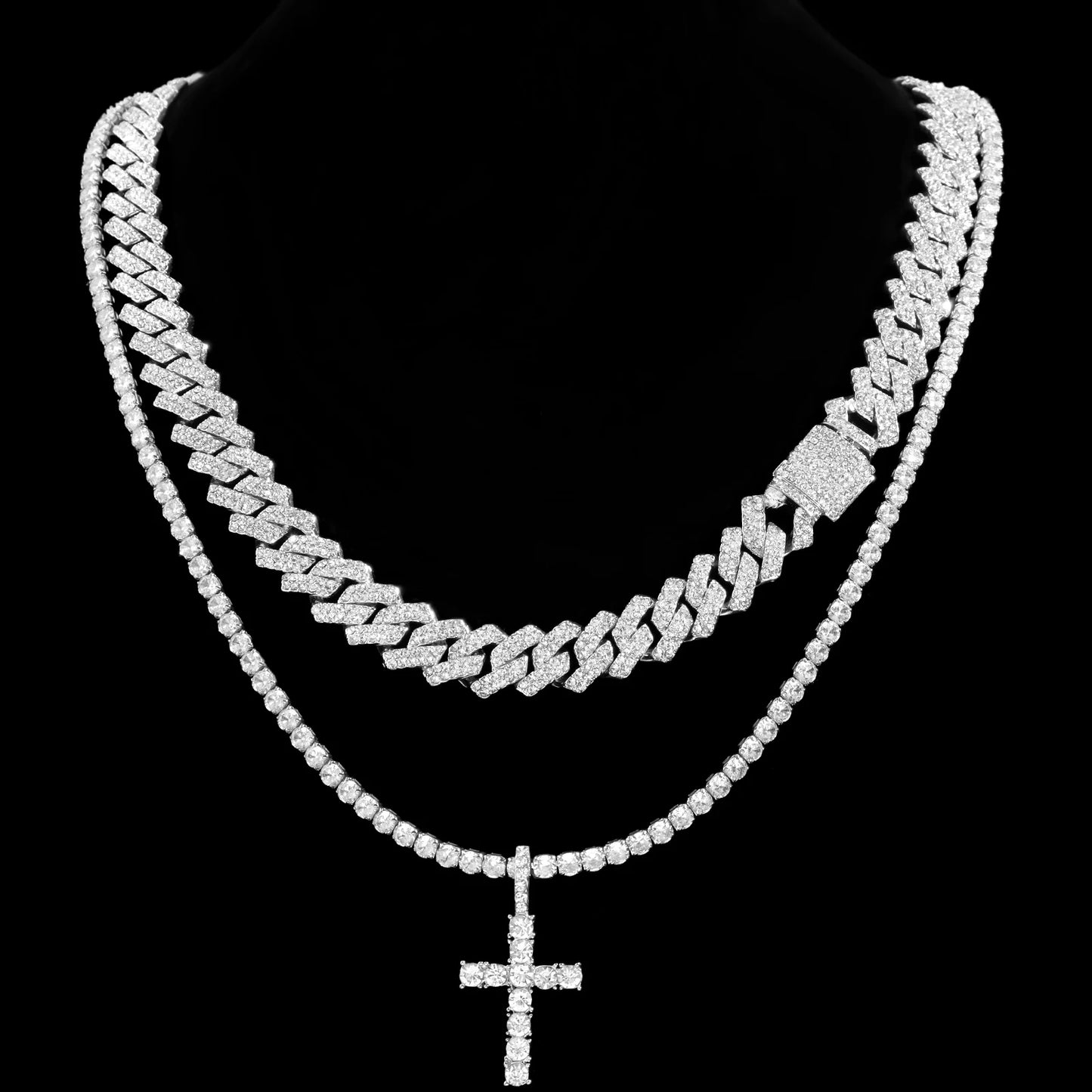 ICED OUT Cross&Cuban Chain